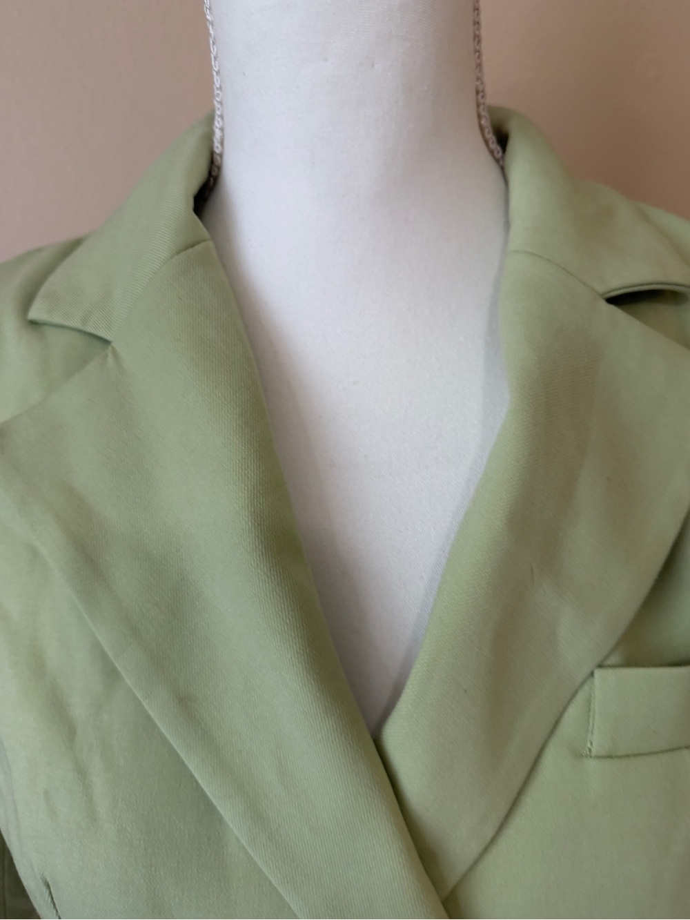 BERSHKA Sage green Crop Blazer With Back Detail Size S - Picture 6 of 15